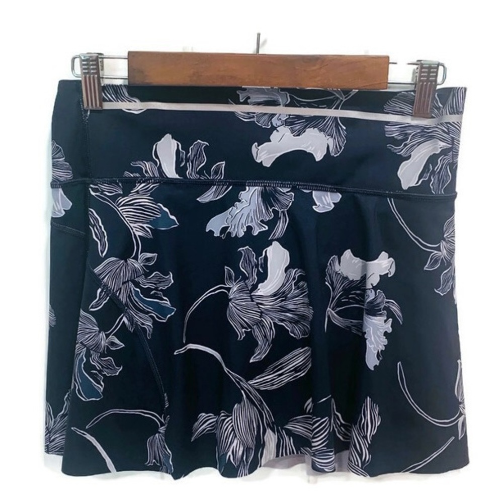 ATHLETA Sonic Gray Floral Tennis Skirt Skort Stretch Size XS